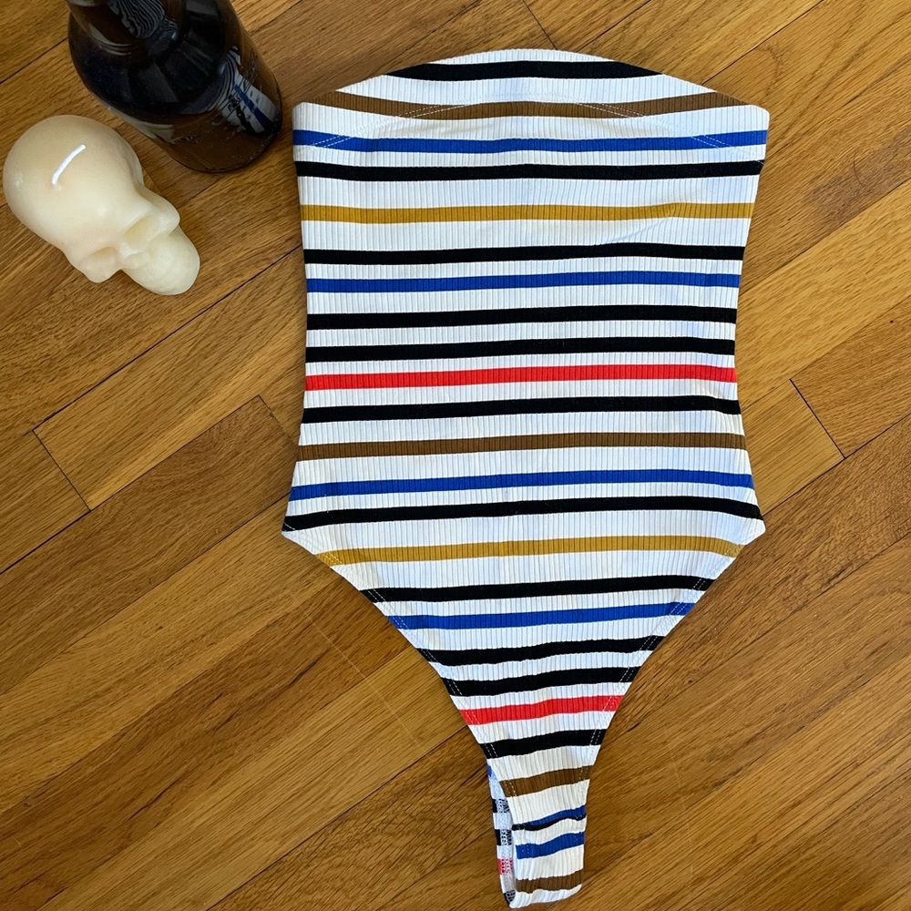 UO Striped Strapless Bodysuit